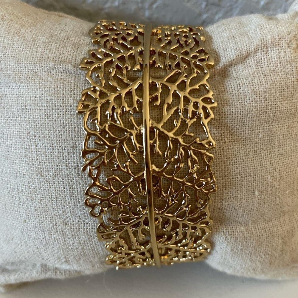 Gold Filigree Bracelet Cuff